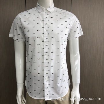 100% Cotton men's print short sleeve shirt